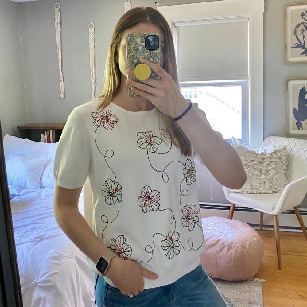 Alfred Dunner Floral Embroidered Top